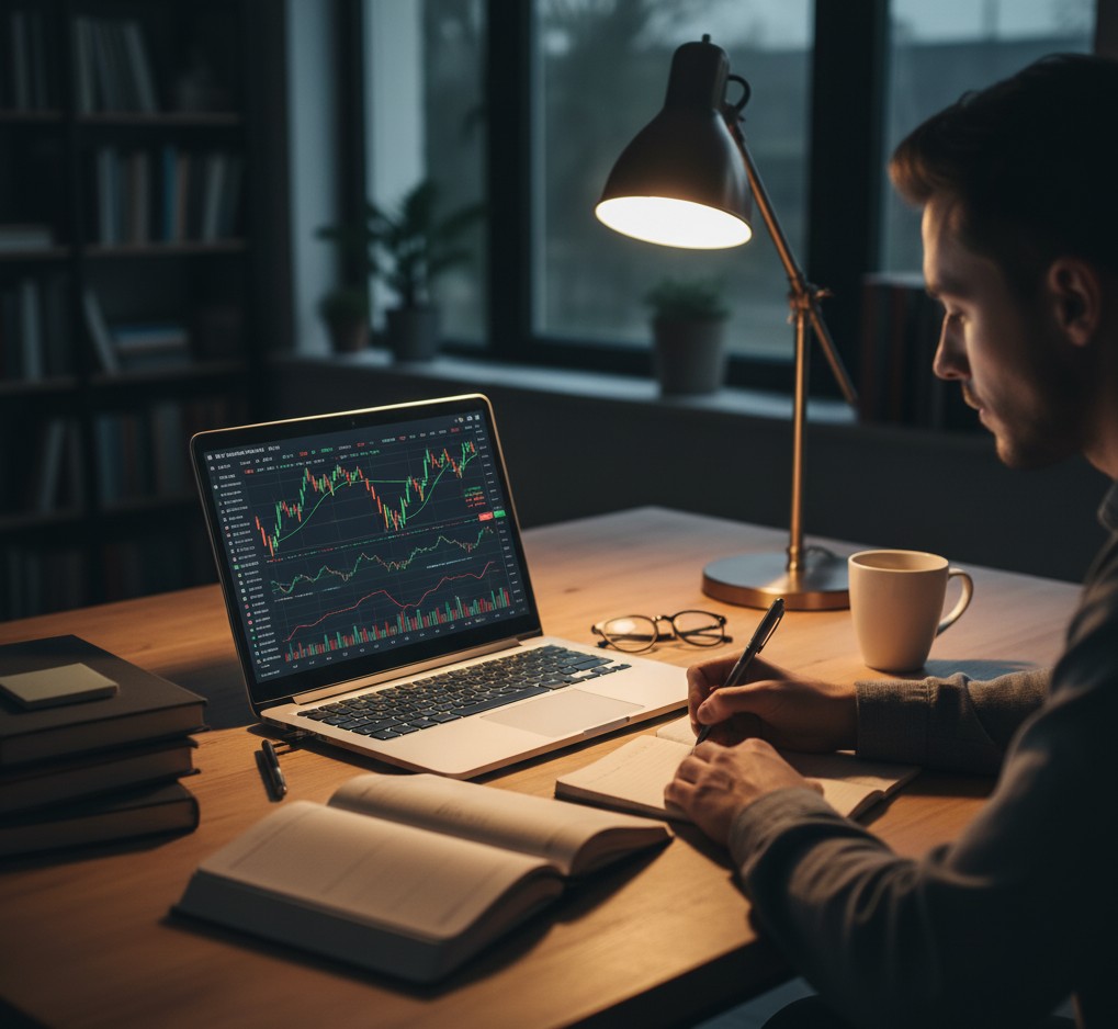 A person investing in stocks and ETFs via Wealthsimple