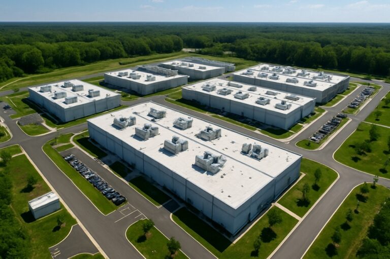 Data center with backup generators from Power Solutions International for AI computing