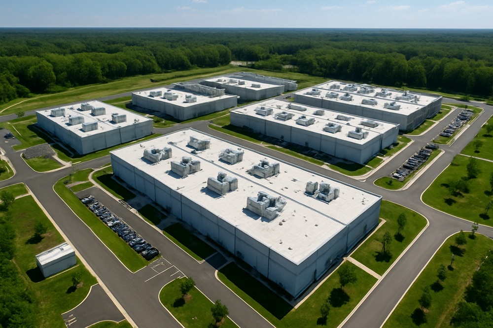 Data center with backup generators from Power Solutions International for AI computing